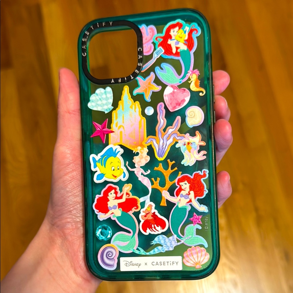 Disney x Casetify Little Mermaid Stickermania iPhone 13 Case, Teal